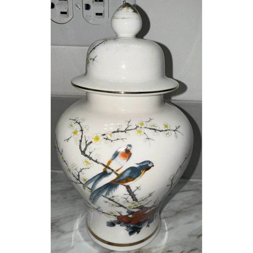Vintage 60s Lidded Ginger Jar Urn‎ Jay Fine China Japan 8